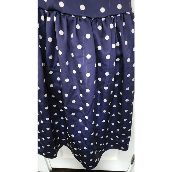 Self-Portrait Polka Dot Satin Midi Dress Sz 0 - Picture 9 of 11